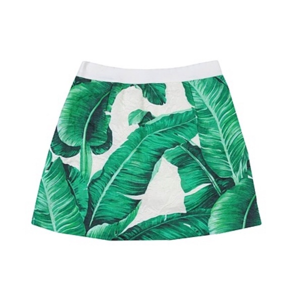 GORGEOUS DOLCE & GABBANA Green Leaf Skirt - Picture 2 of 8